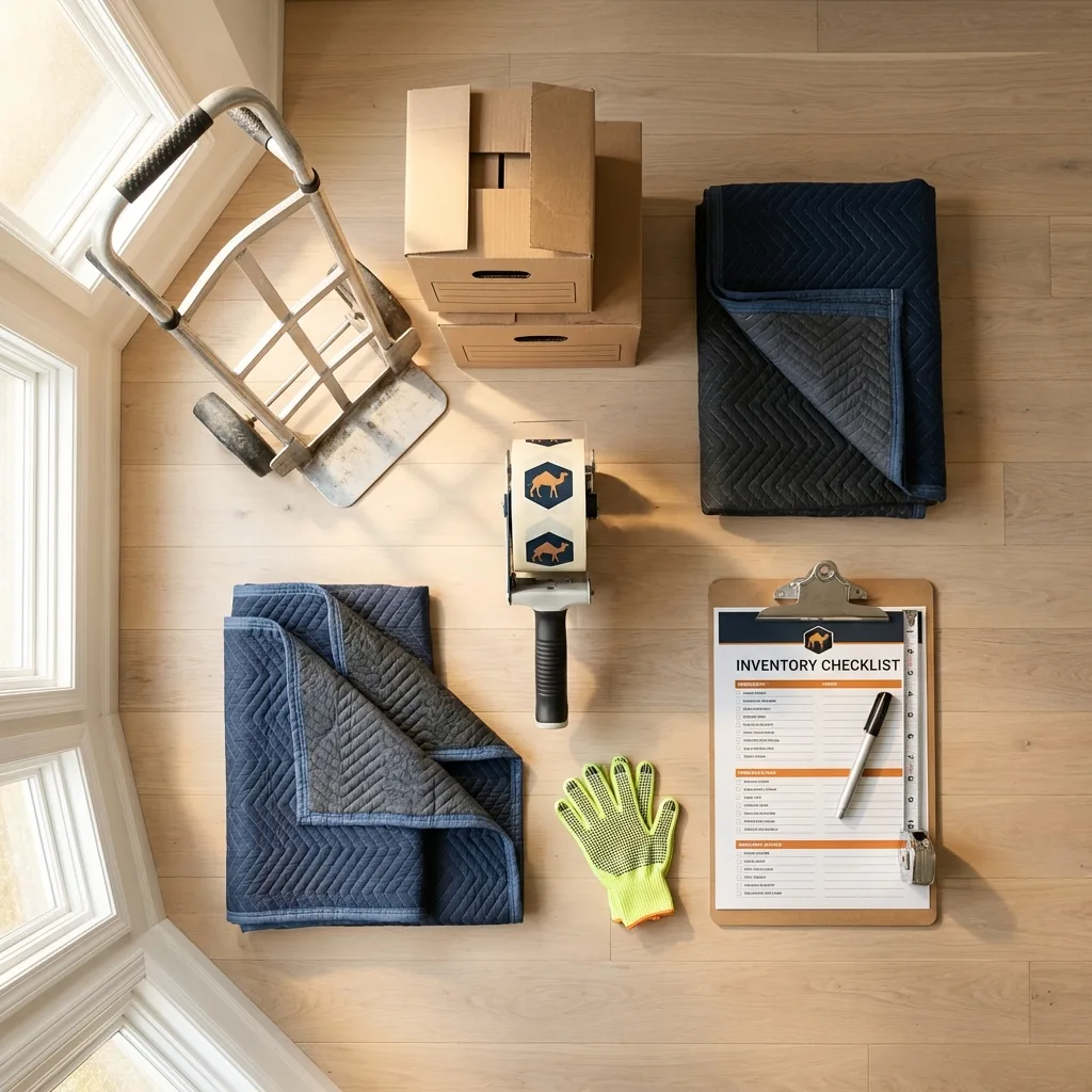 Professional moving supplies and packing materials layout for Papillion residential relocations